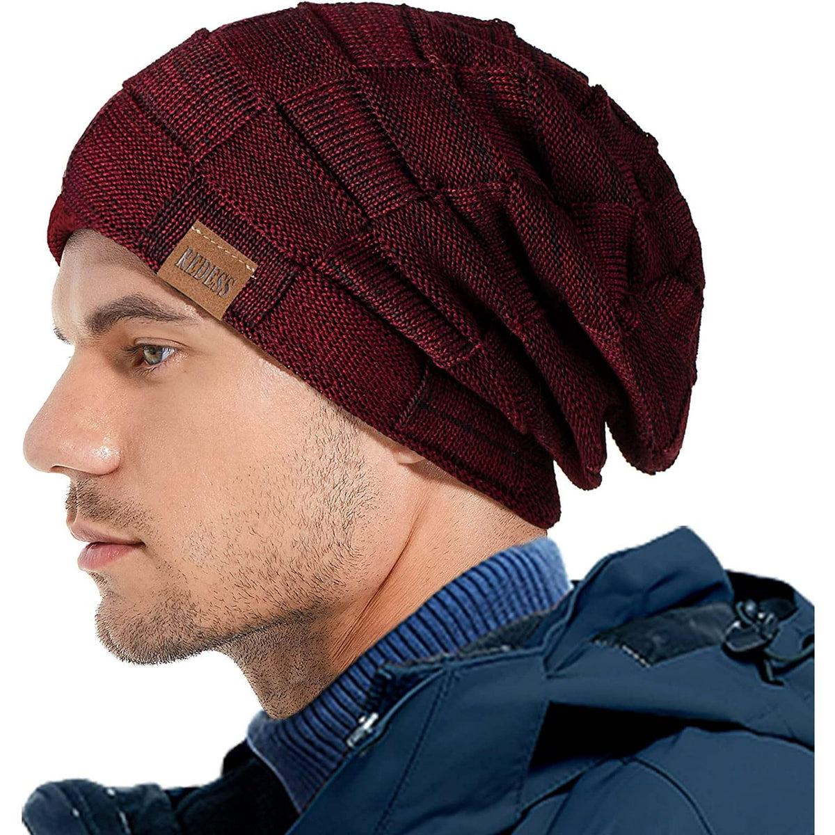 REDESS Beanie Hat for Men and Women Winter Warm Hats Knit Slouchy Thick Skull Cap