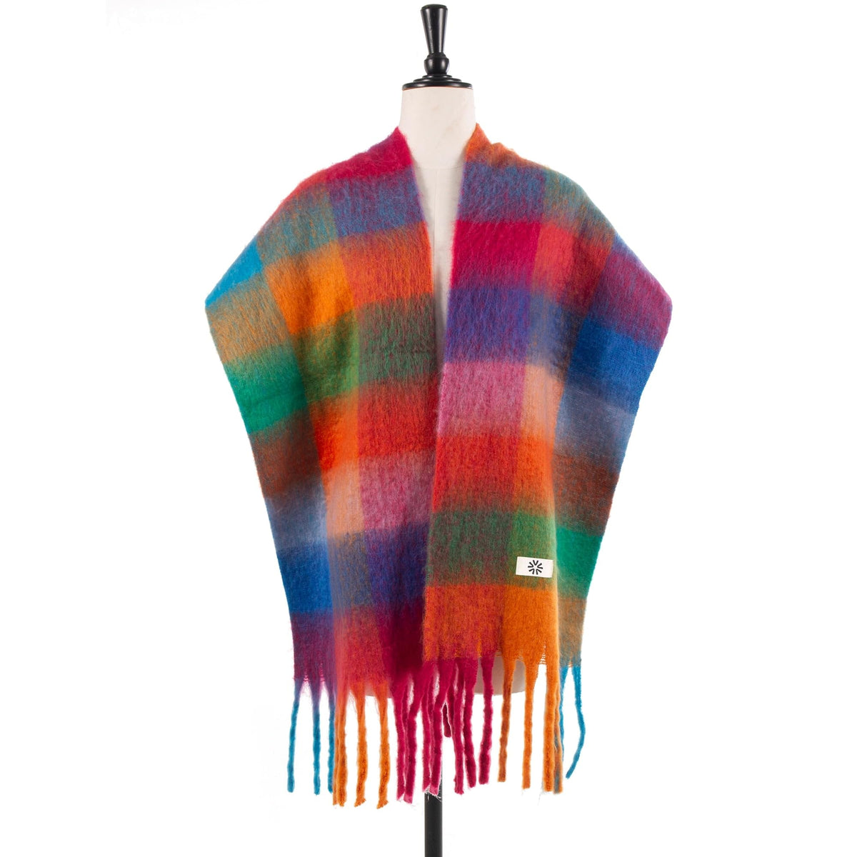 REDESS Winter Scarf for Women Soft Plaid Pattern Cozy Warm Tassel Blanket Shawl Wrap
