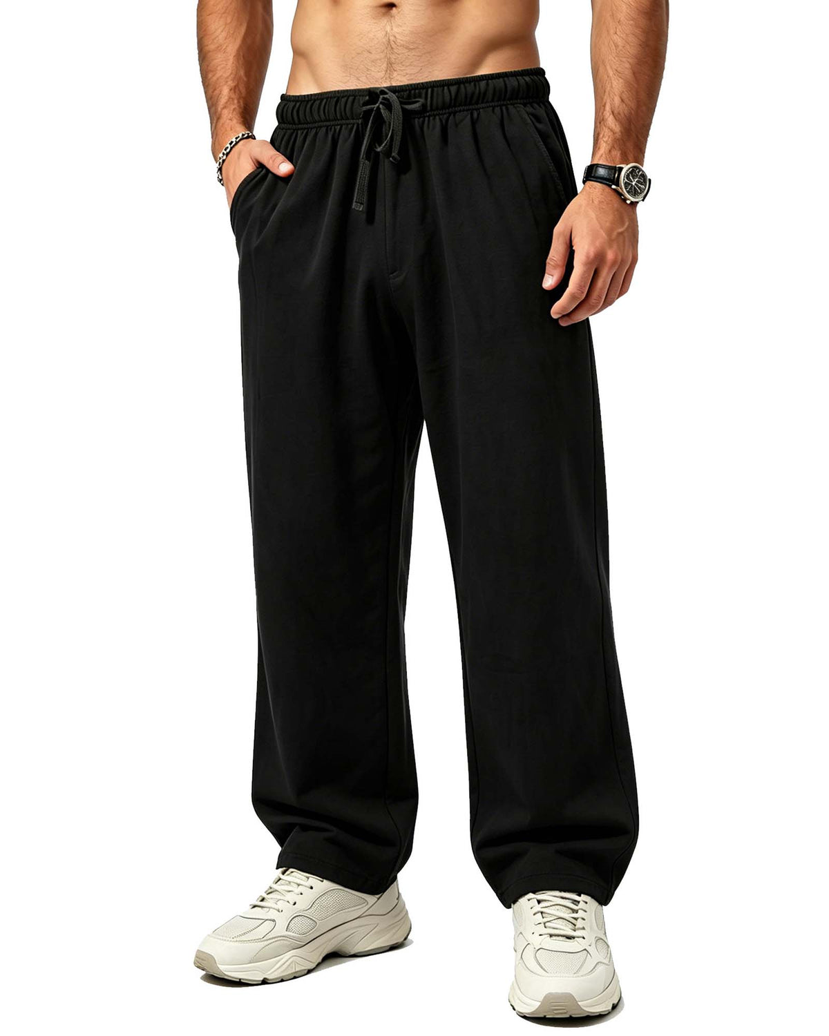 REDESS Mens Sweatpants Soft Fleece Straight Active Casual Jogger Pants Running Workout Gym Pants with Pockets