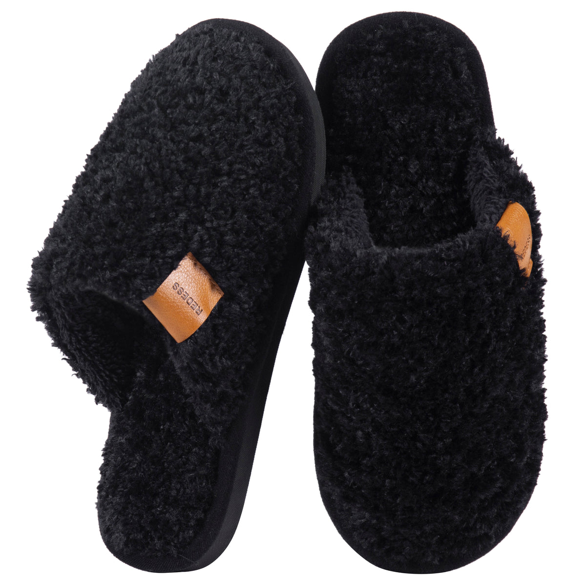 RREDESS Fuzzy Slippers for Women Closed Toe Womens Slippers Memory Foam House Slippers