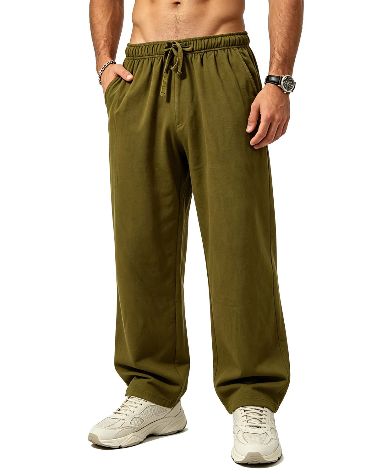 REDESS Mens Sweatpants Soft Fleece Straight Active Casual Jogger Pants Running Workout Gym Pants with Pockets