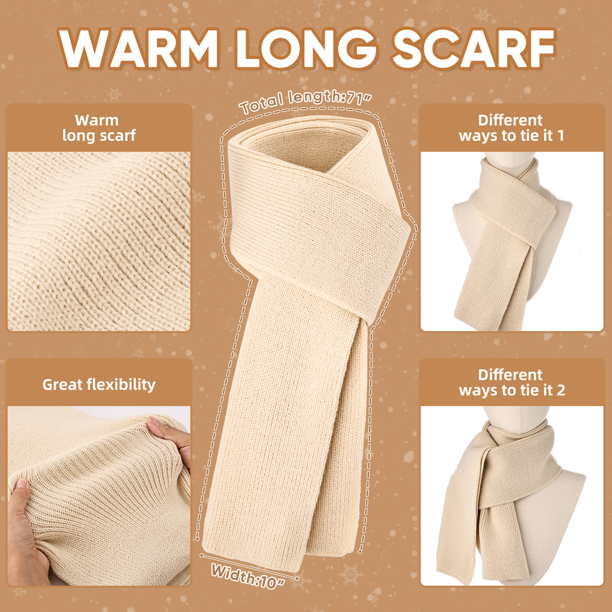 REDESS Beanie Hat and Gloves Scarf Winter Set for Women,Beanie Hat Touch Screen Gloves Long Scarf Set for Women£¬Black