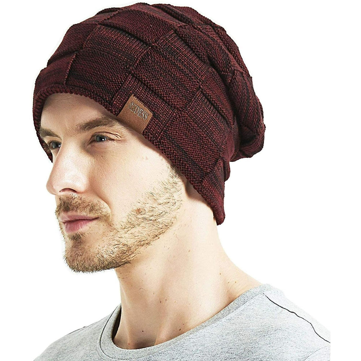 REDESS Beanie Hat for Men and Women Winter Warm Hats Knit Slouchy Thick Skull Cap
