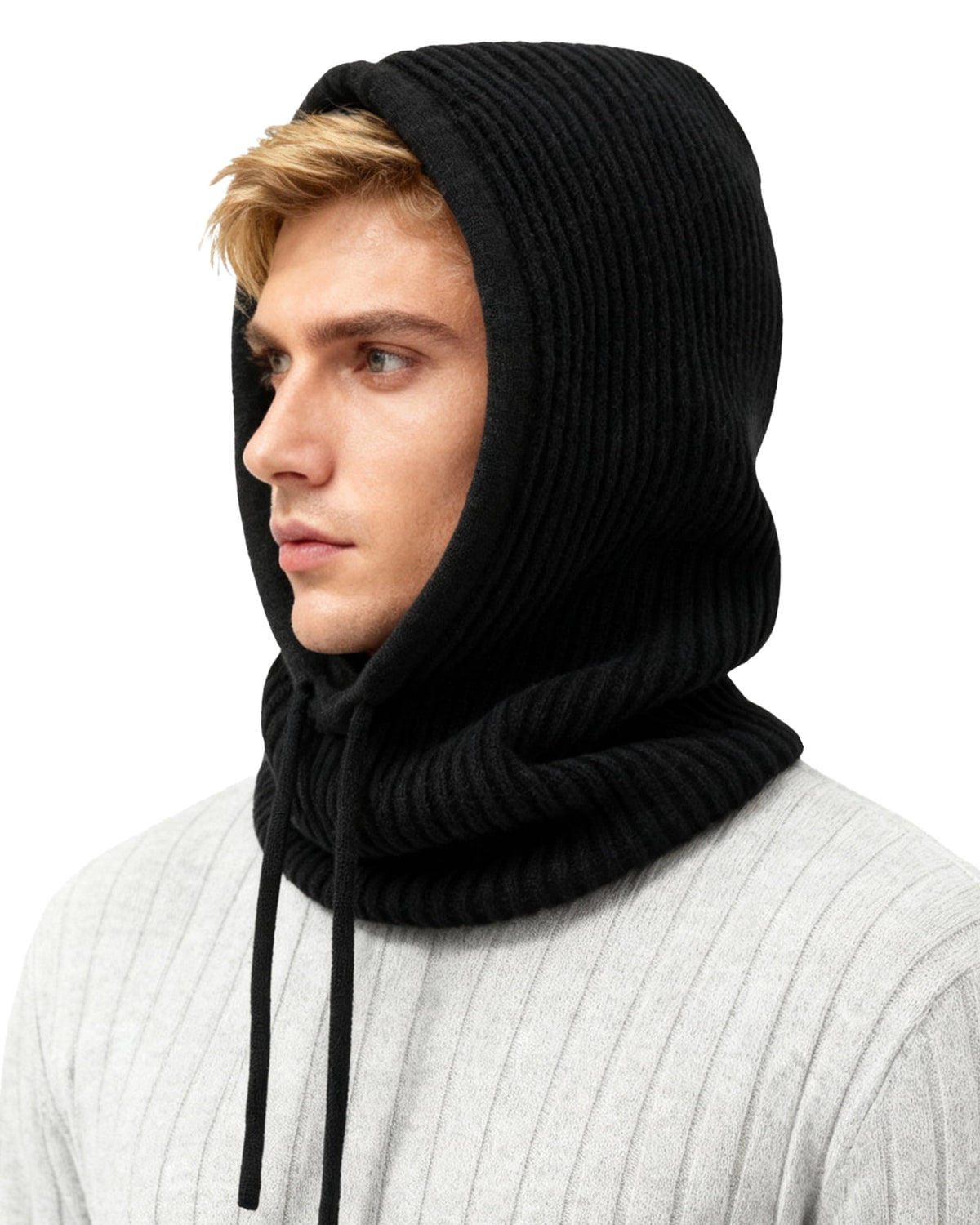 REDESS Winter Beanie Hats for Women Knit Beanie with Adjustable Drawstring Warm Hooded Skull Cap,Black