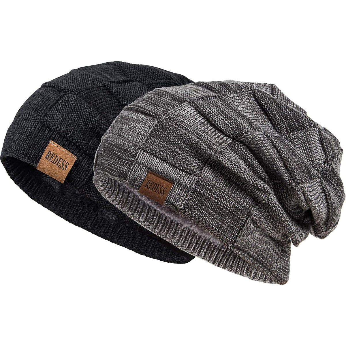 REDESS Beanie Hat for Men and Women Winter Warm Hats Knit Slouchy Thick Skull Cap
