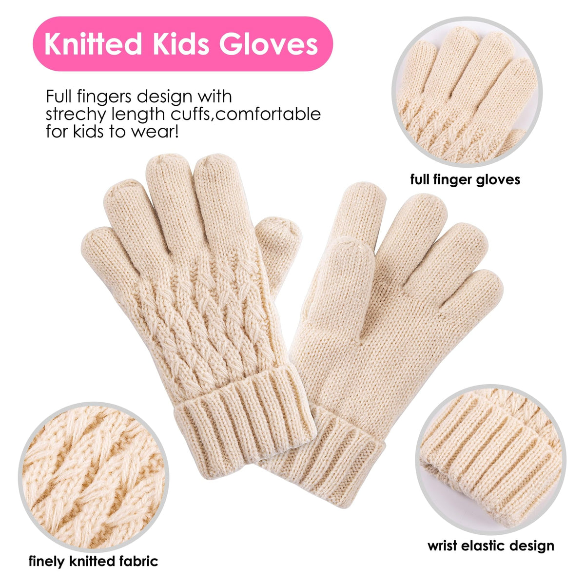 REDESS Unisex Kids Winter Beanie Hat, Gloves and Scarf Set, Acrylic, Multicolor, 3-9 Years