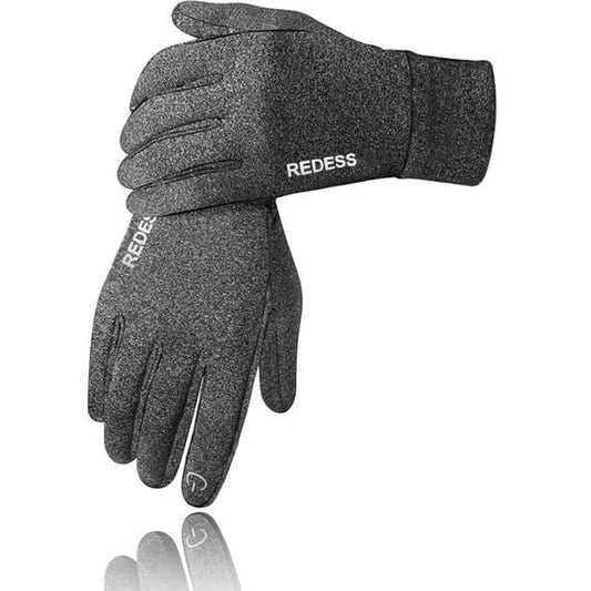 REDESS Mens Womens Winter Gloves with Touchscreen,Black Gloves for Sports Running Skiing Driving Cycling
