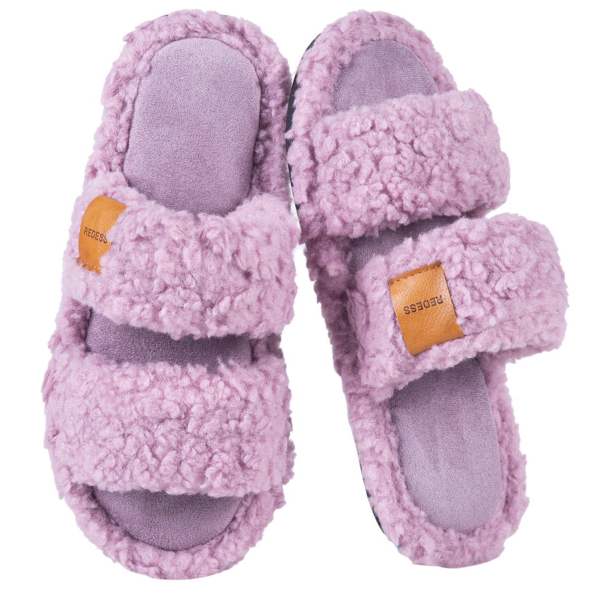 REDESS Slippers for Women Fuzzy Open Toe Womens Slippers Memory Foam House Slippers