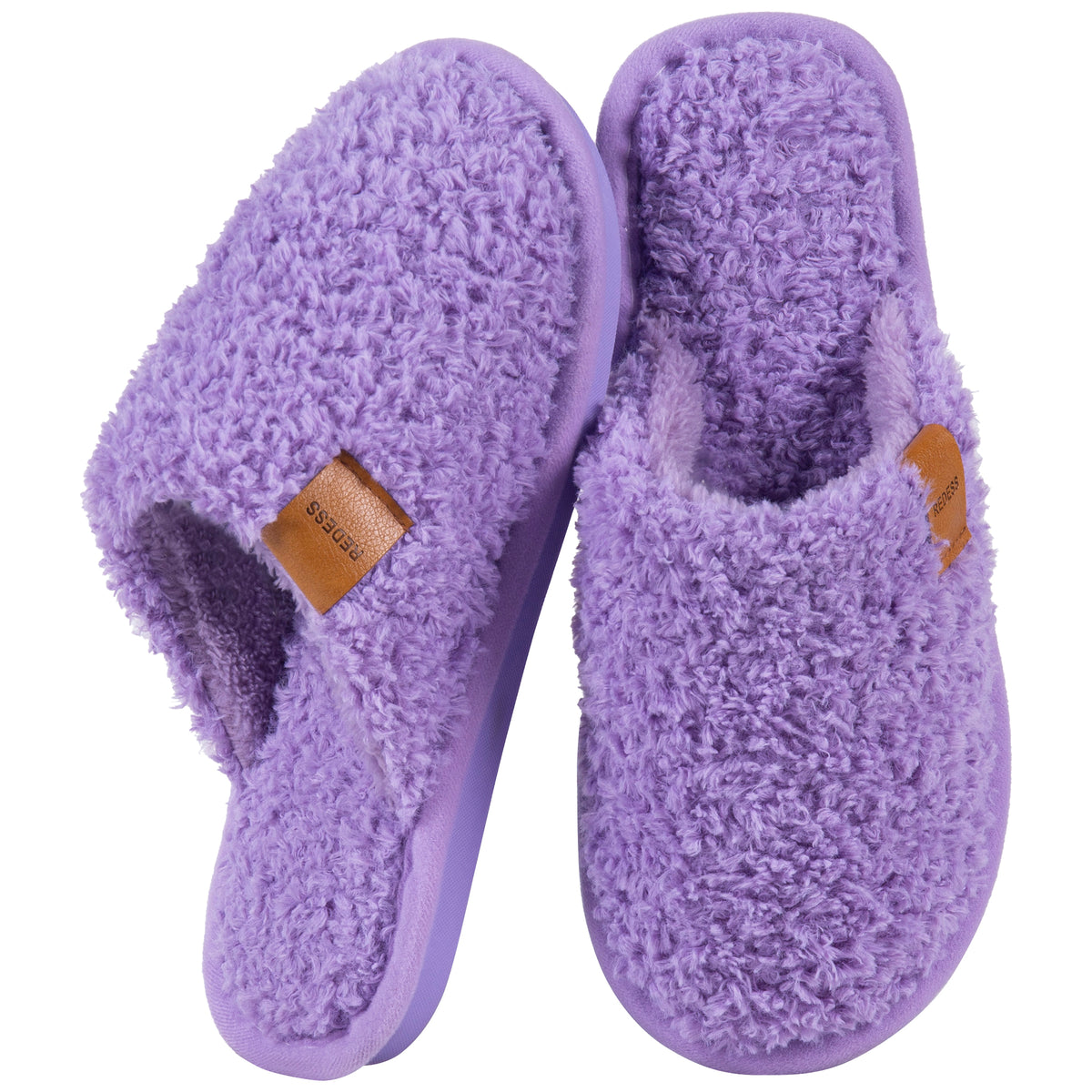 RREDESS Fuzzy Slippers for Women Closed Toe Womens Slippers Memory Foam House Slippers