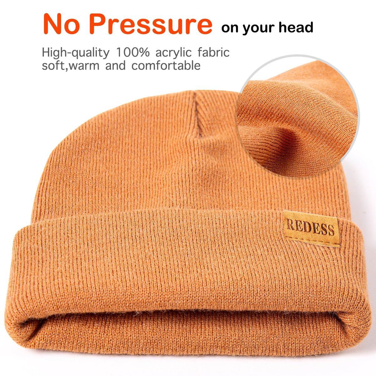 REDESS 3 pack Kids Warm Winter Knit Cuffed Beanie Hat for Boy and Girl 0-3 Year Old