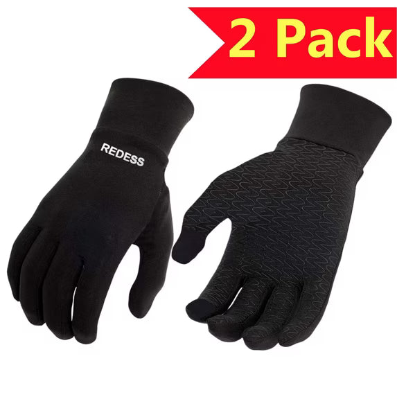 REDESS Running Gloves for Men and Women with Touchscreen,Winter Black Gloves for Running Skiing Driving