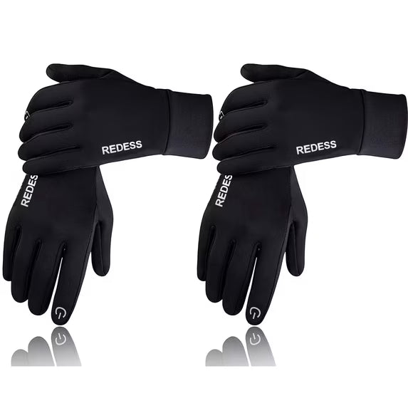 REDESS Mens Womens Winter Gloves with Touchscreen,Black Gloves for Sports Running Skiing Driving Cycling
