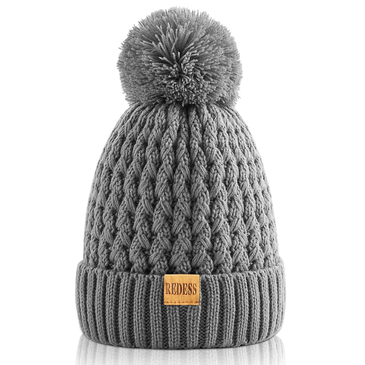 REDESS Kids Winter Beanie Hat, Knit Skull Cap for Girls Boys 3-9 Years Old