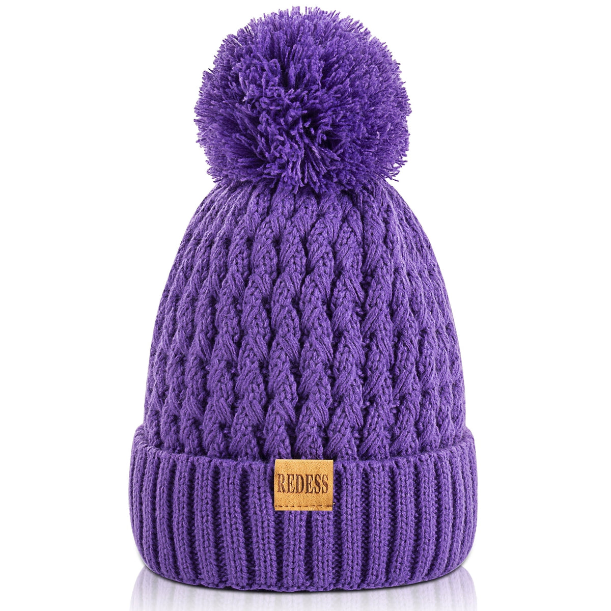 REDESS Kids Winter Beanie Hat, Knit Skull Cap for Girls Boys 3-9 Years Old