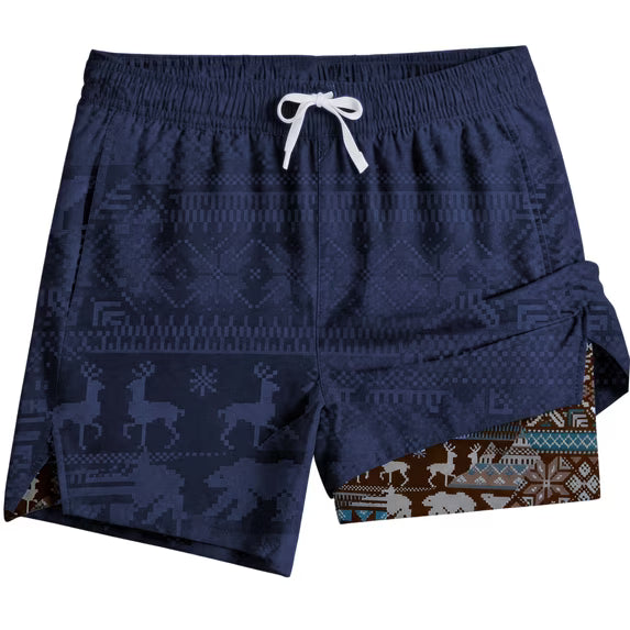 REDESS Mens Swim Trunks with Liner, Mens Athletic Running Workout Shorts 6" Inseam, Sizes S-2XL
