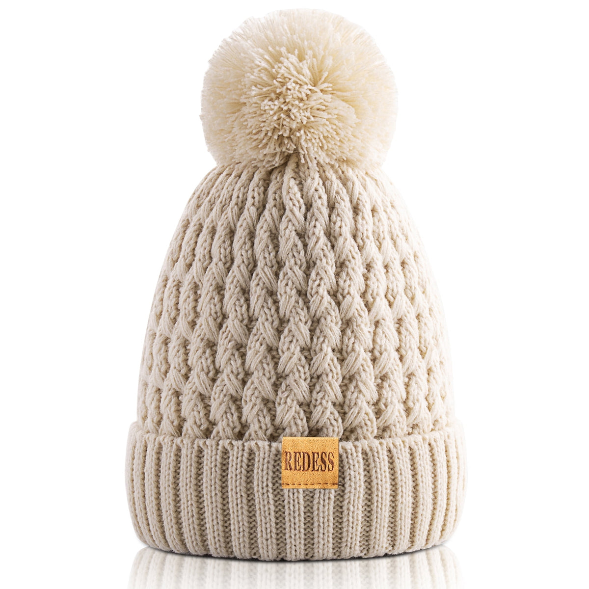 REDESS Kids Winter Beanie Hat, Knit Skull Cap for Girls Boys 3-9 Years Old