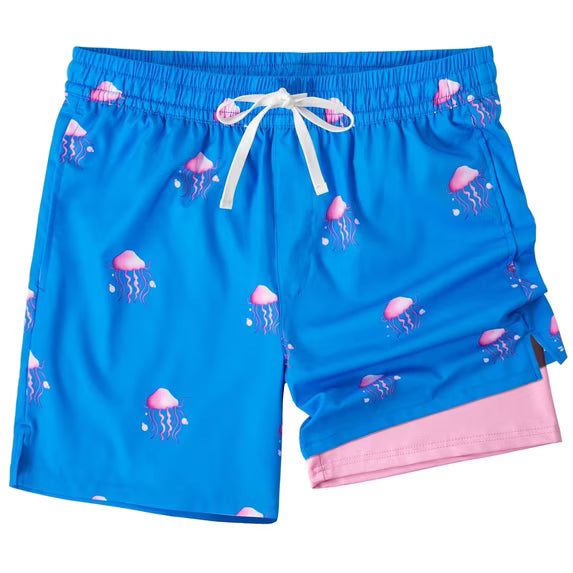 REDESS Mens Swim Trunks with Liner, Mens Athletic Running Workout Shorts 6" Inseam, Sizes S-2XL