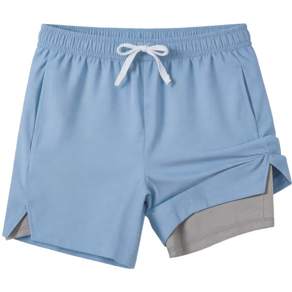 REDESS Mens Swim Trunks with Liner, Mens Athletic Running Workout Shorts 6" Inseam, Sizes S-2XL