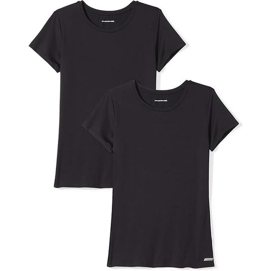 REDESS 2 Pack Women's Athletic Crewneck Tee with Short Sleeves,Sizes M-2XL