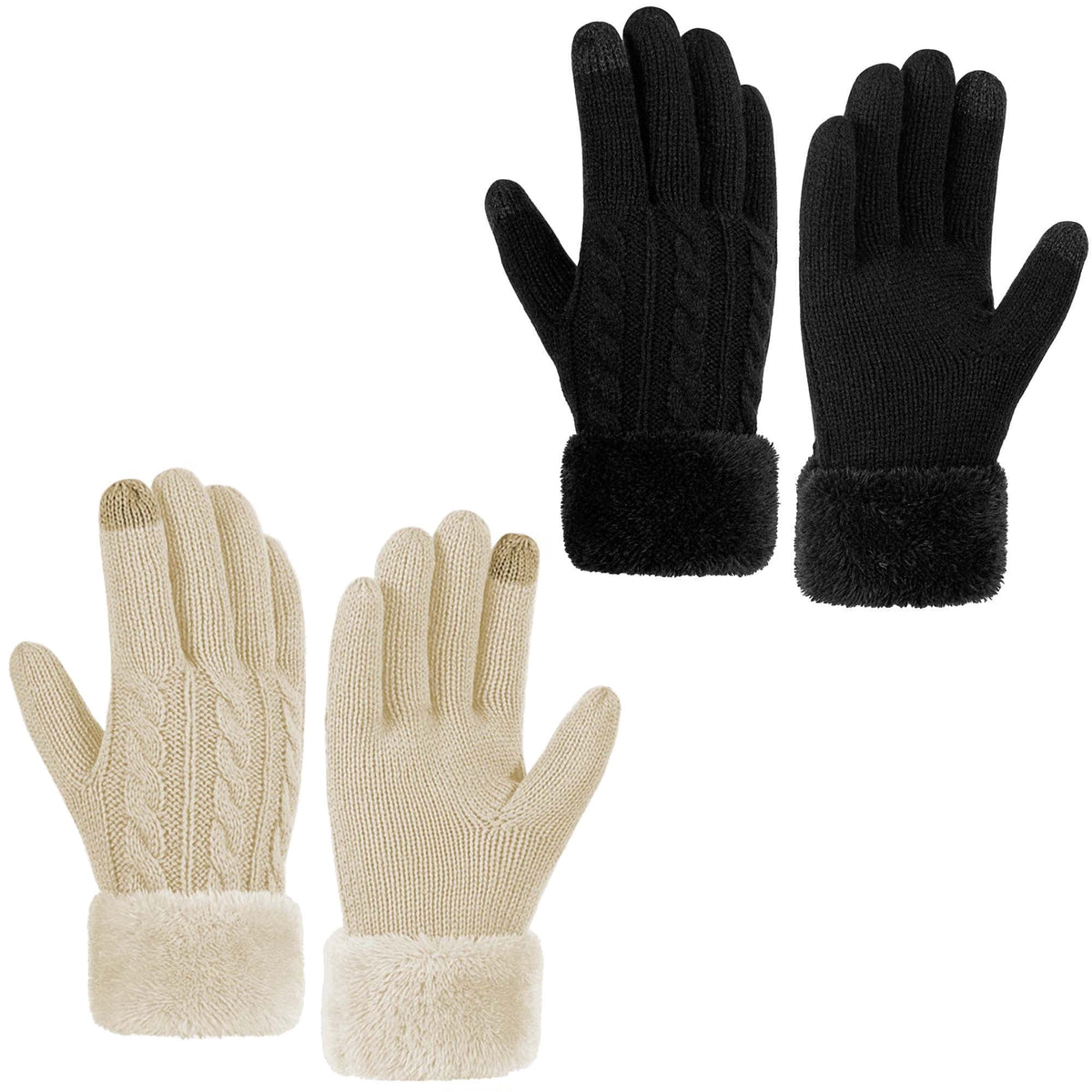 REDESS Women's Thermal Winter Gloves with Fleece Lining & Touch Screen,Black