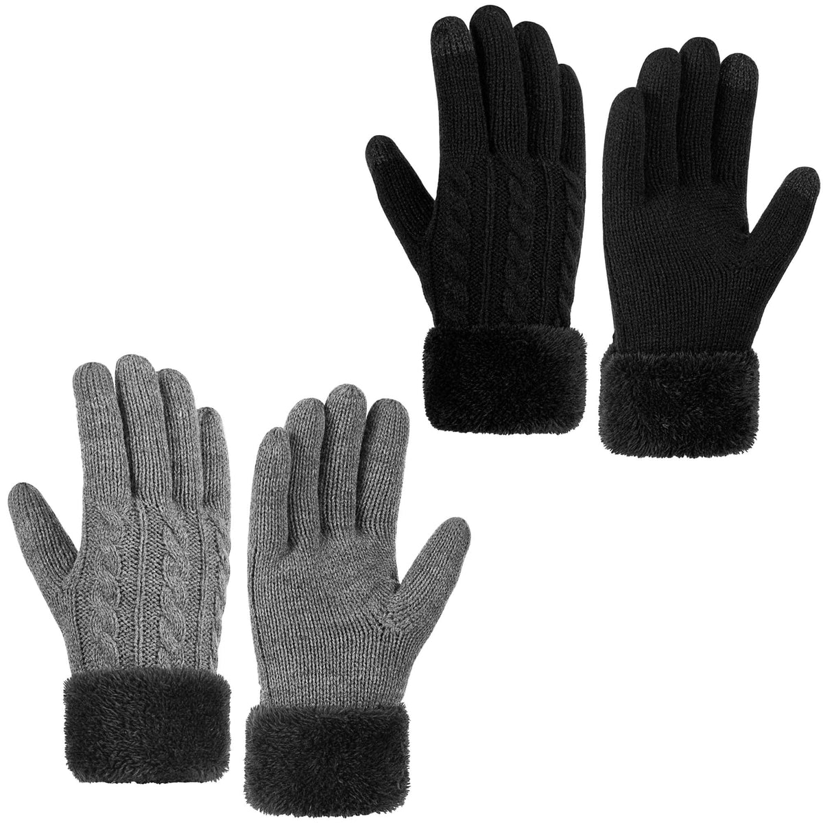 REDESS Women's Thermal Winter Gloves with Fleece Lining & Touch Screen,Black