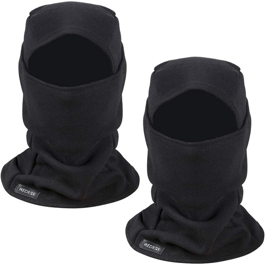 REDESS Balaclava Face Mask for Men/Women,Warm Fleece Windproof Ski Mask,Black-2 Pack