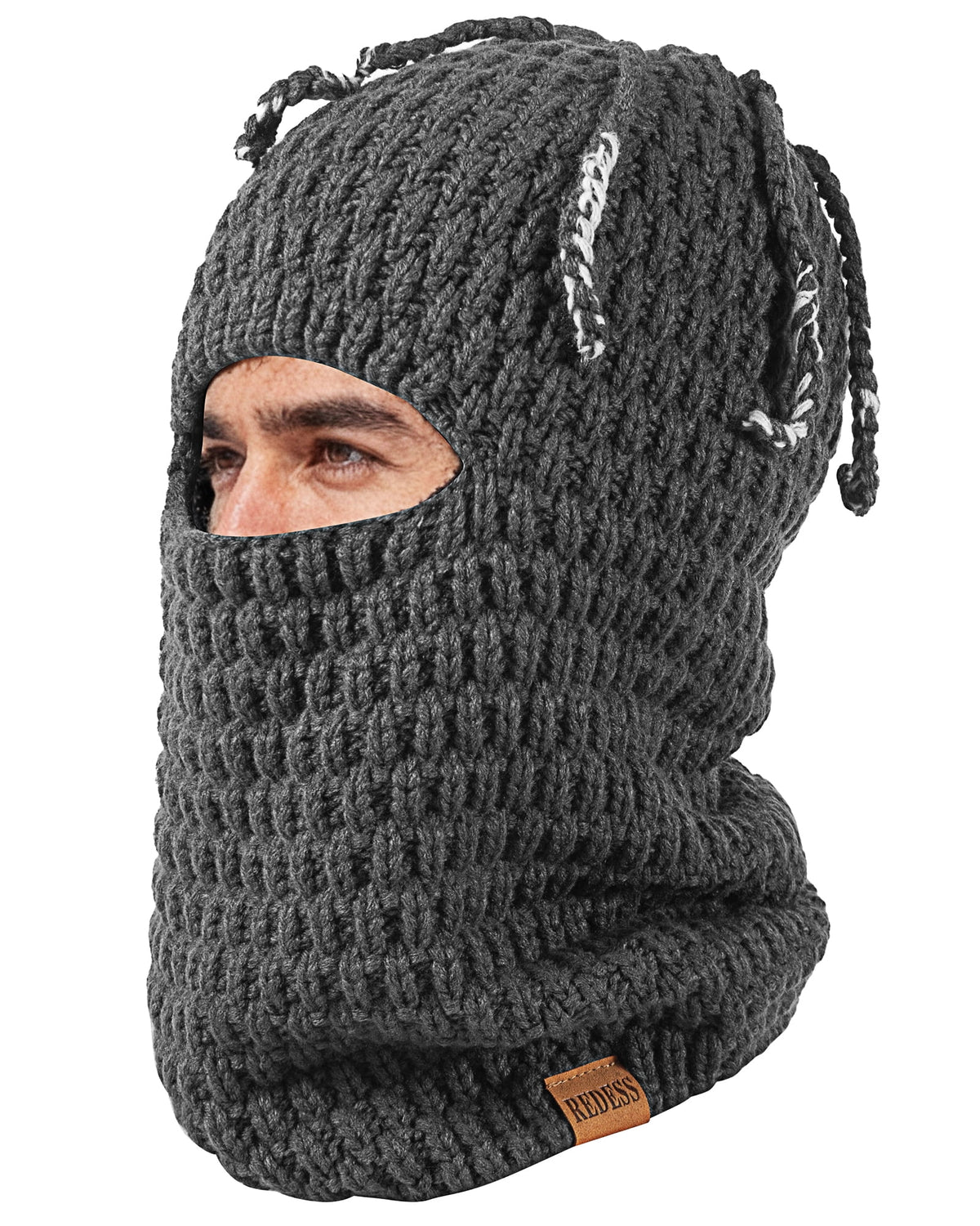 REDESS Balaclava Ski Mask for Men and Women,Warm Acrylic Windproof Winter Hat for Motorcycle Ski Hiking,Black