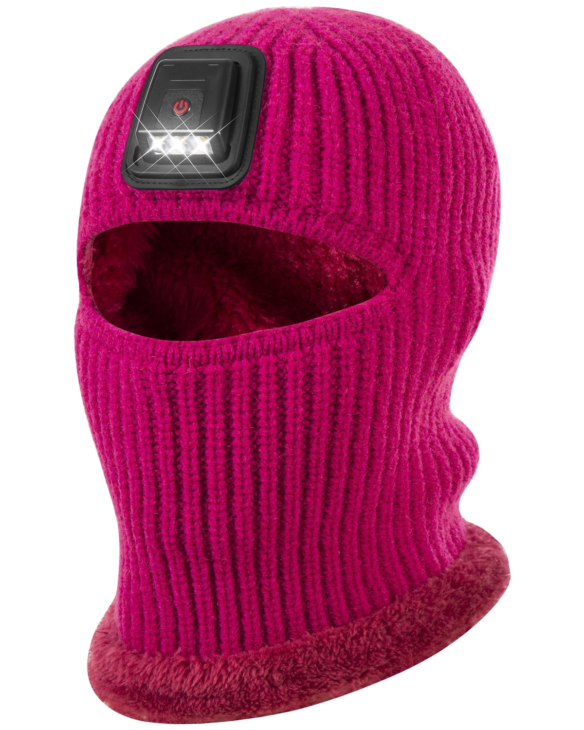 REDESS Balaclava with Light Face Mask for Kid,Unisex USB Rechargeable LED Headlamp Balaclava Black
