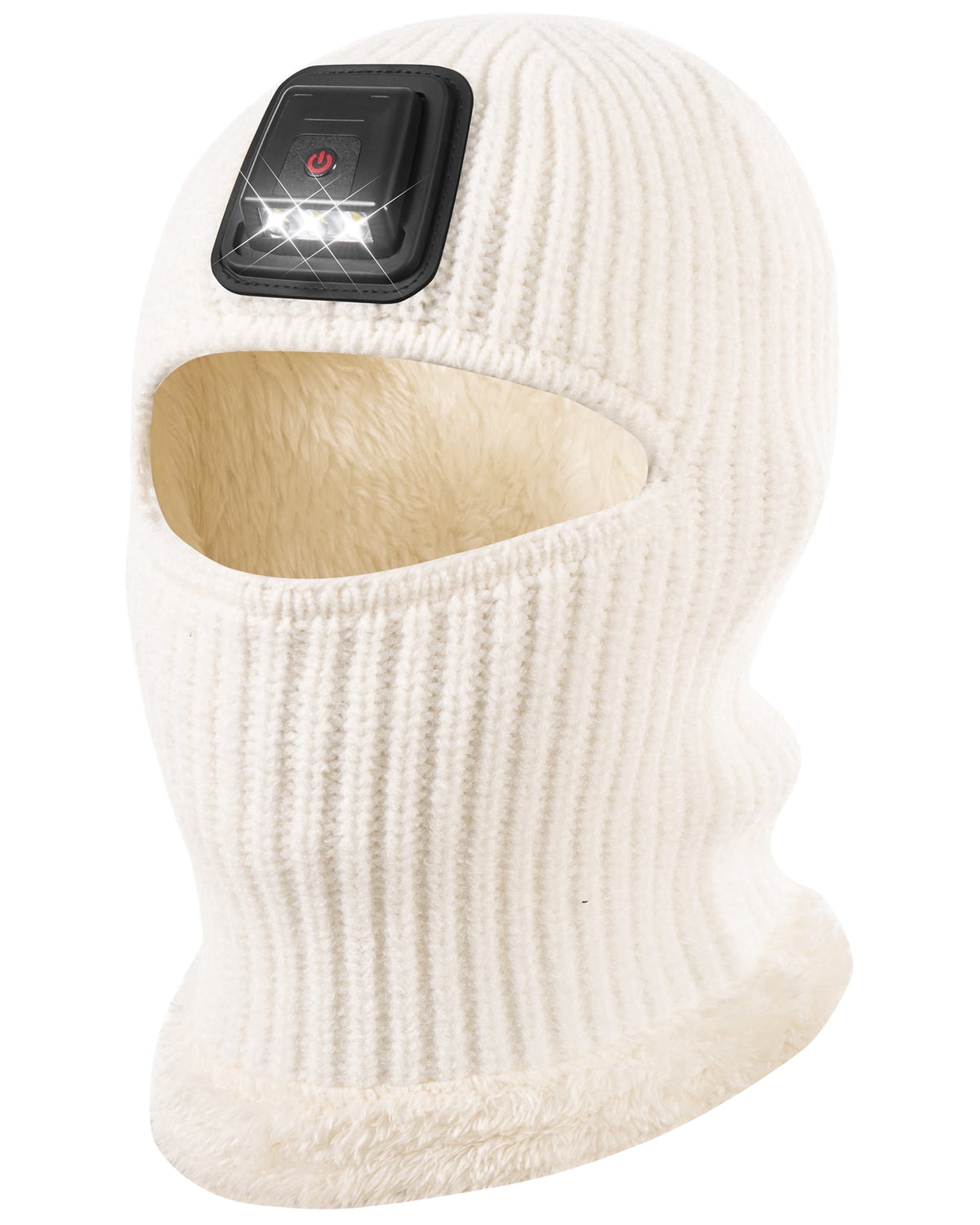 REDESS Balaclava with Light Face Mask for Kid,Unisex USB Rechargeable LED Headlamp Balaclava Black