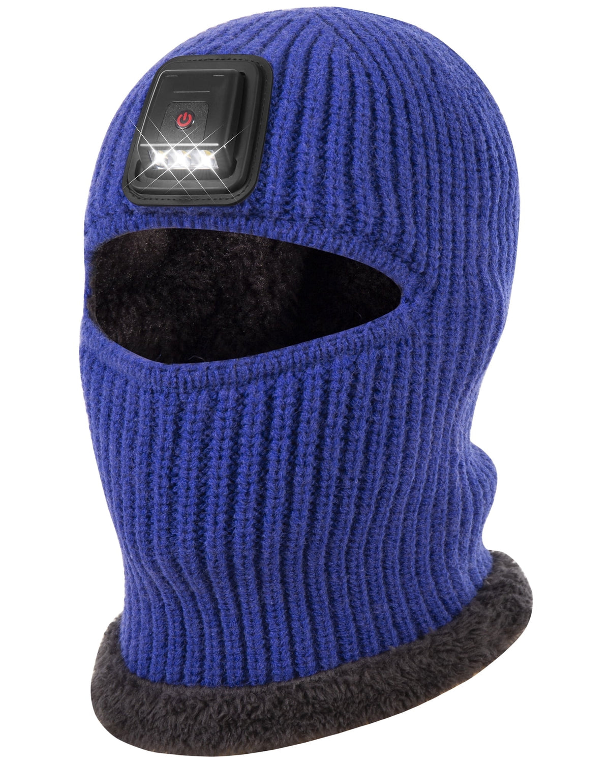 REDESS Balaclava with Light Face Mask for Kid,Unisex USB Rechargeable LED Headlamp Balaclava Black