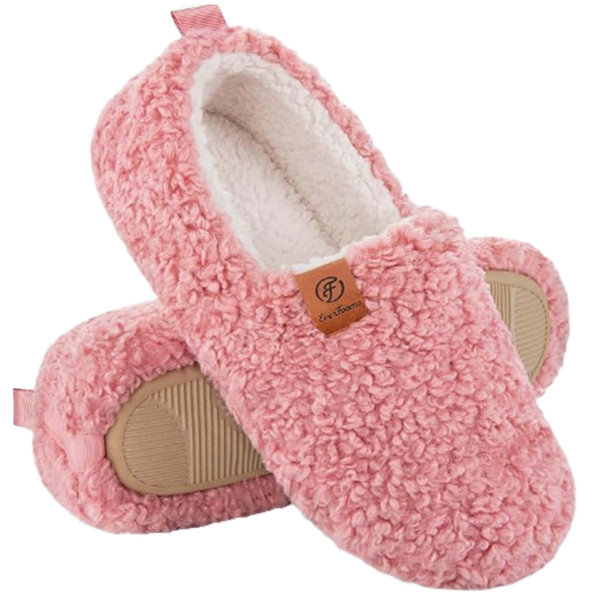 REDESS Fuzzy Slippers for Women Closed Toe Womens Faux Fur Memory Foam Comfy House Slippers Dark Gray