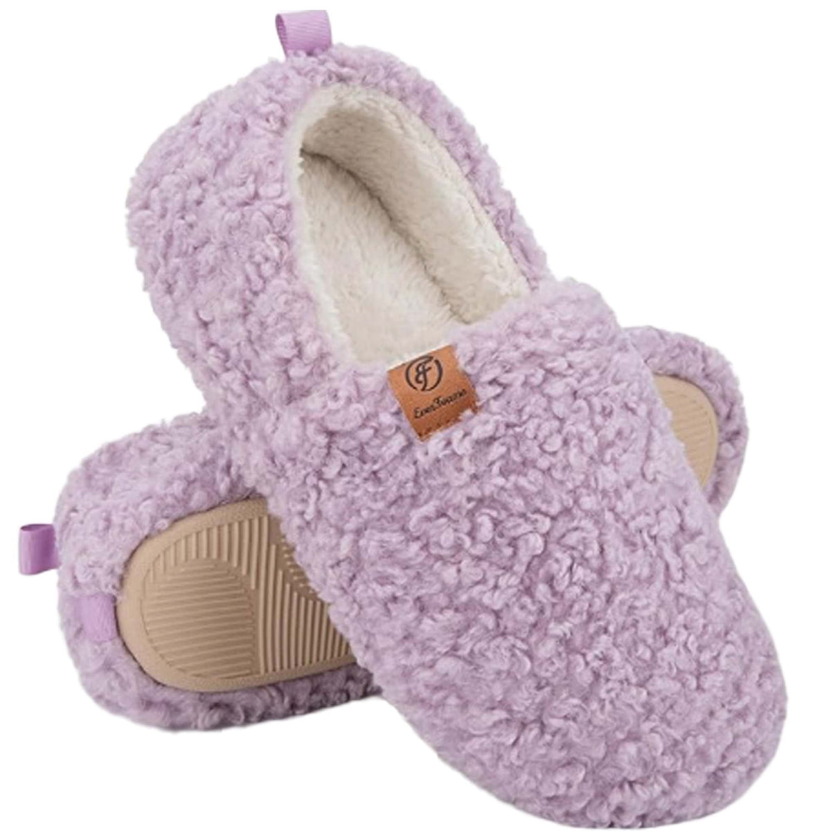 REDESS Fuzzy Slippers for Women Closed Toe Womens Faux Fur Memory Foam Comfy House Slippers Dark Gray