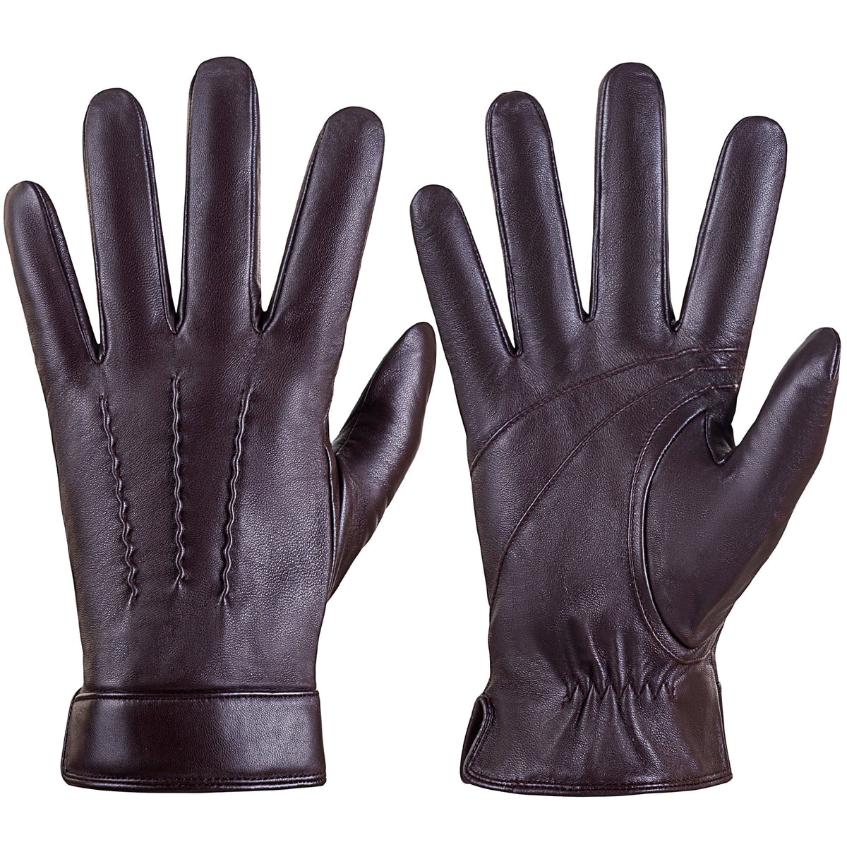 REDESS Genuine Leather Black Gloves for Men, Soft Winter Warm Touch Screen Gloves for Motorcycle Driving