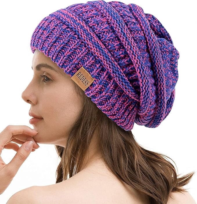 REDESS Slouchy Oat Beanie Hat for Women Winter Warm Knit Cap