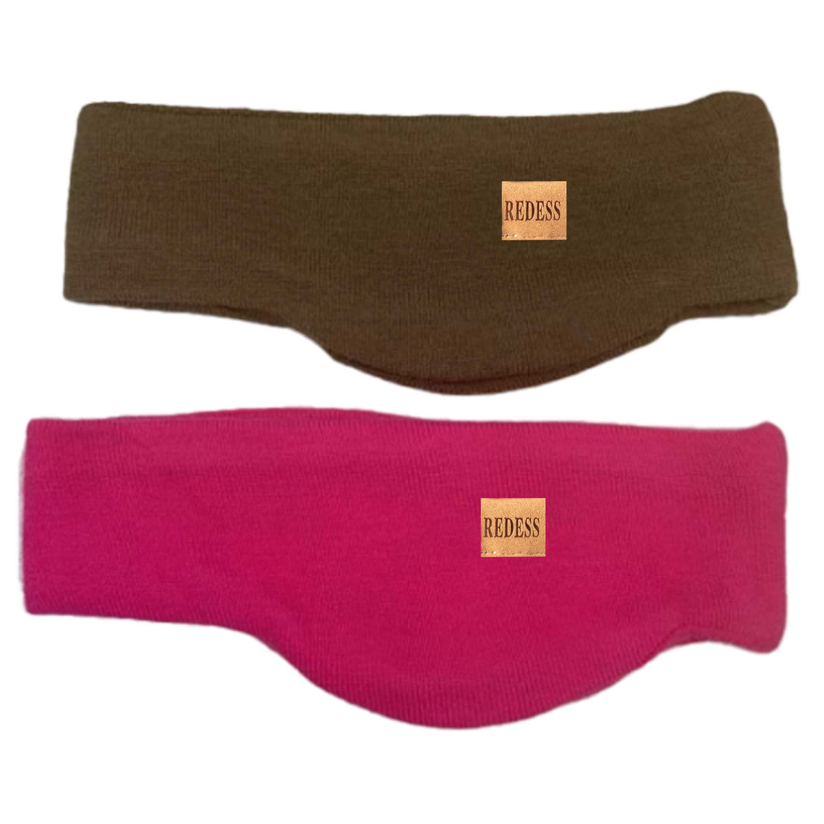 REDESS Winter Headband for Women Soft Fleece Ear Warmer Black Headband 2 Pack