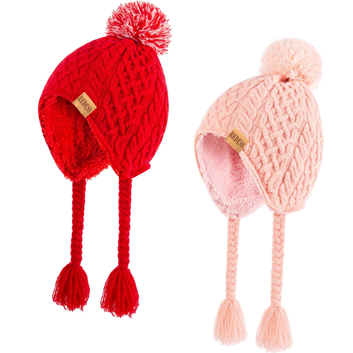 REDESS Kids Beanie Hat Children Boys Girls Winter Warm Knit Soft Cap 2 Pack
