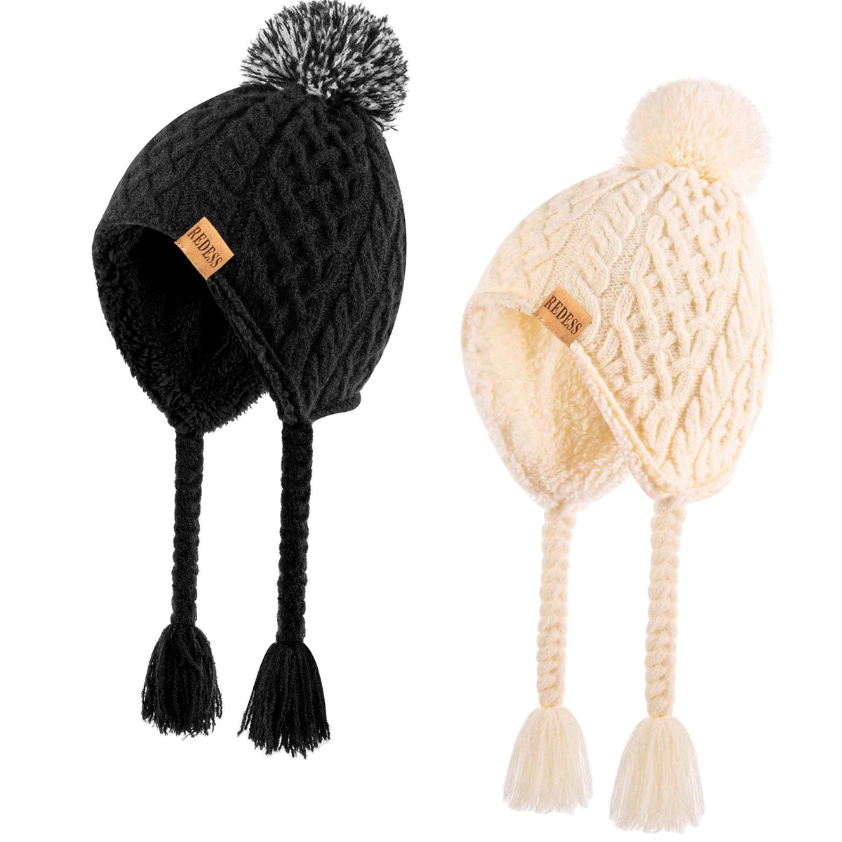 REDESS Kids Beanie Hat Children Boys Girls Winter Warm Knit Soft Cap 2 Pack