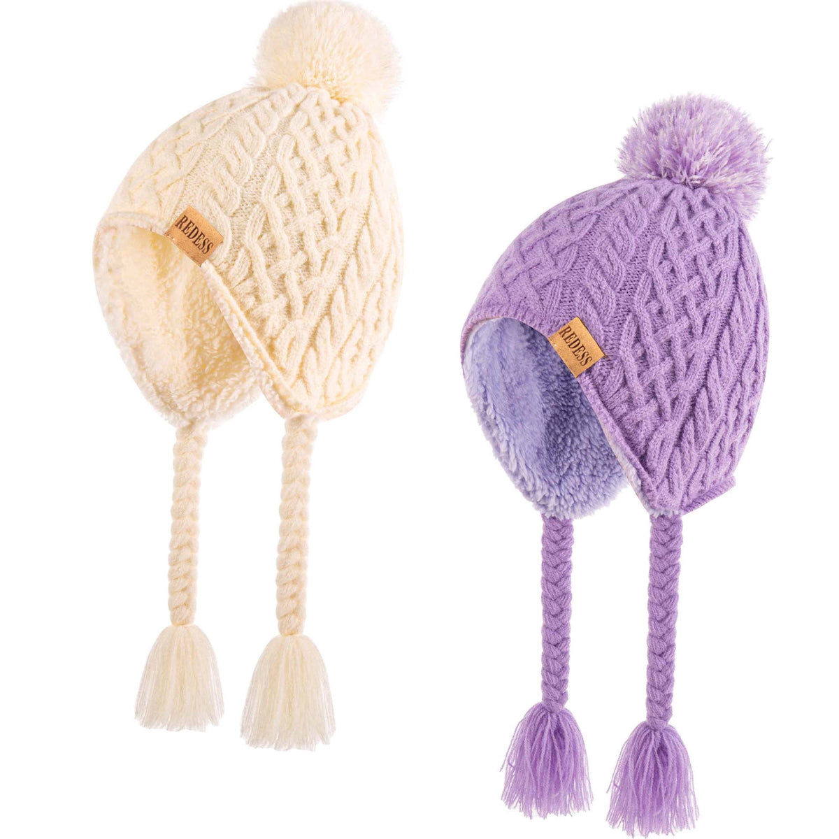 REDESS Kids Beanie Hat Children Boys Girls Winter Warm Knit Soft Cap 2 Pack
