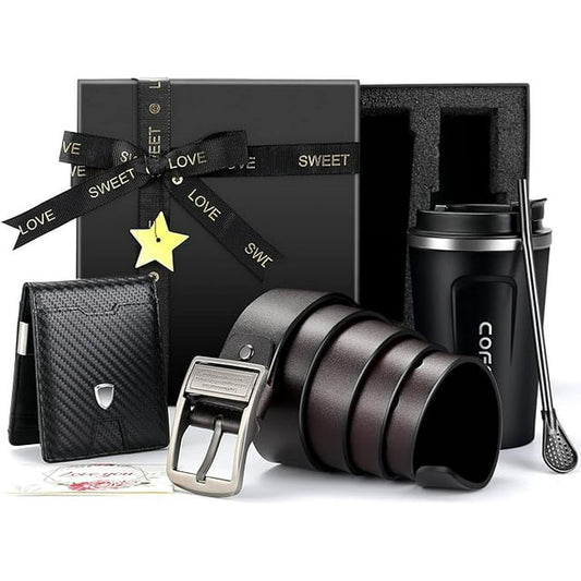 REDESS Men's Father's Day Gifts with Coffee Mug, Wallet,Sunglasses and Belt for Son, Kid, Wife, Dad, Husband, Boyfriend, Best Friend, Personalized Birthday Gift