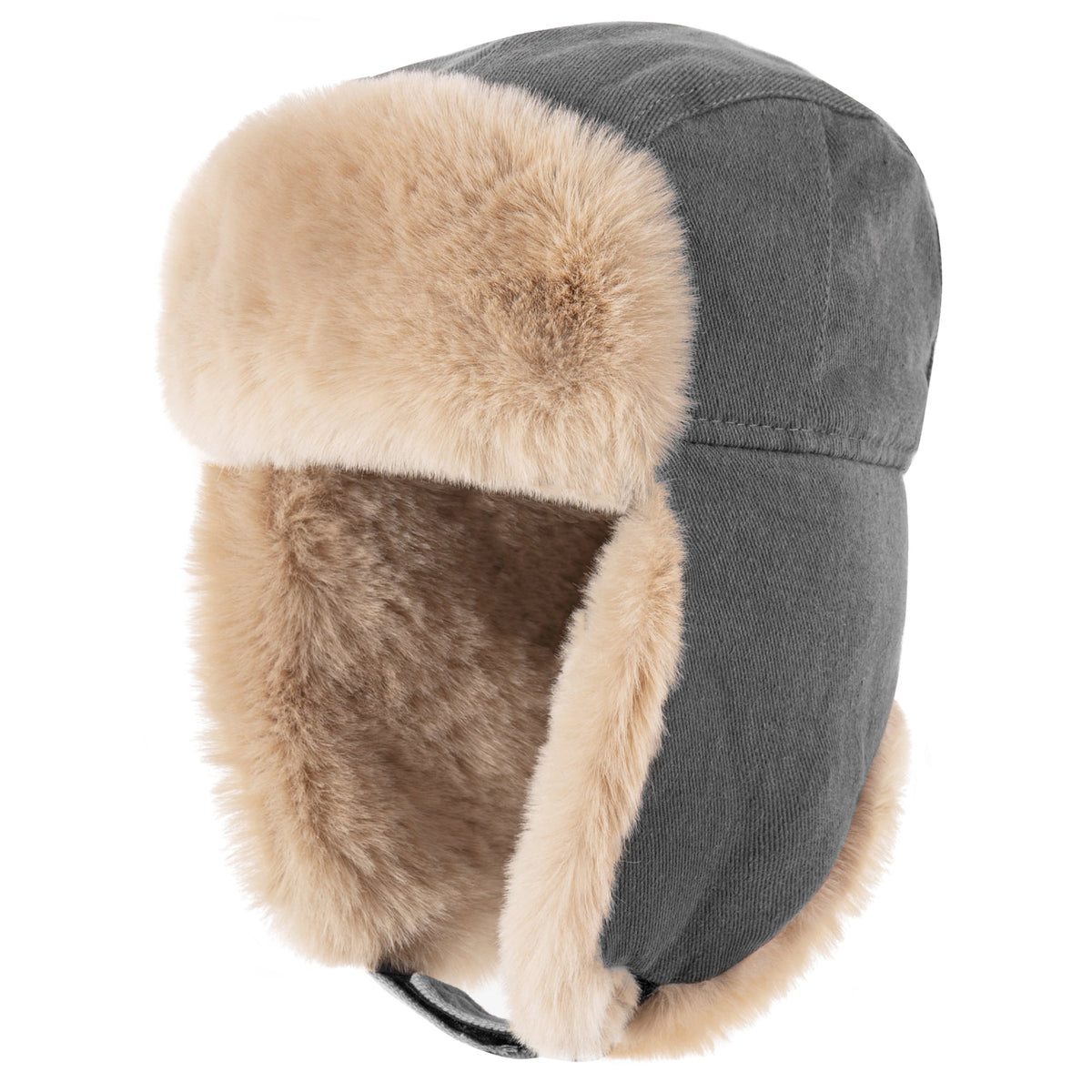 REDESS Men's Trapper Hat Winter Warm Ear Flaps Hunting Trapper Black Hat for Men and Women