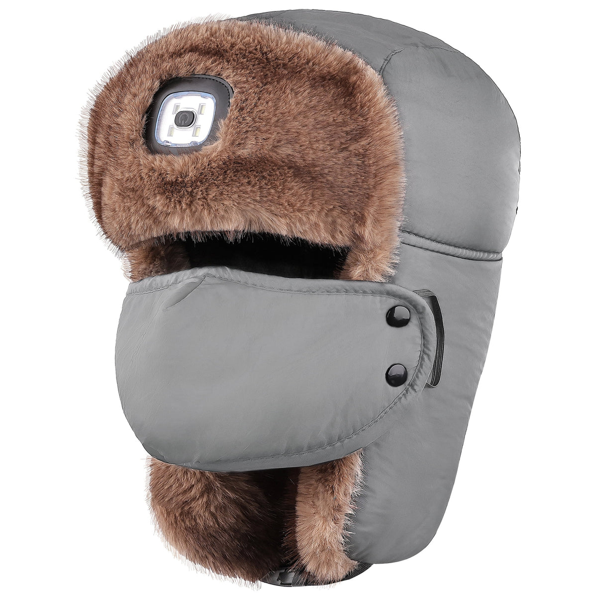 REDESS Men's Trapper Hat with Light USB Winter Warm Ear Flaps USB Rechargeable LED Trapper Hat for Men and Women