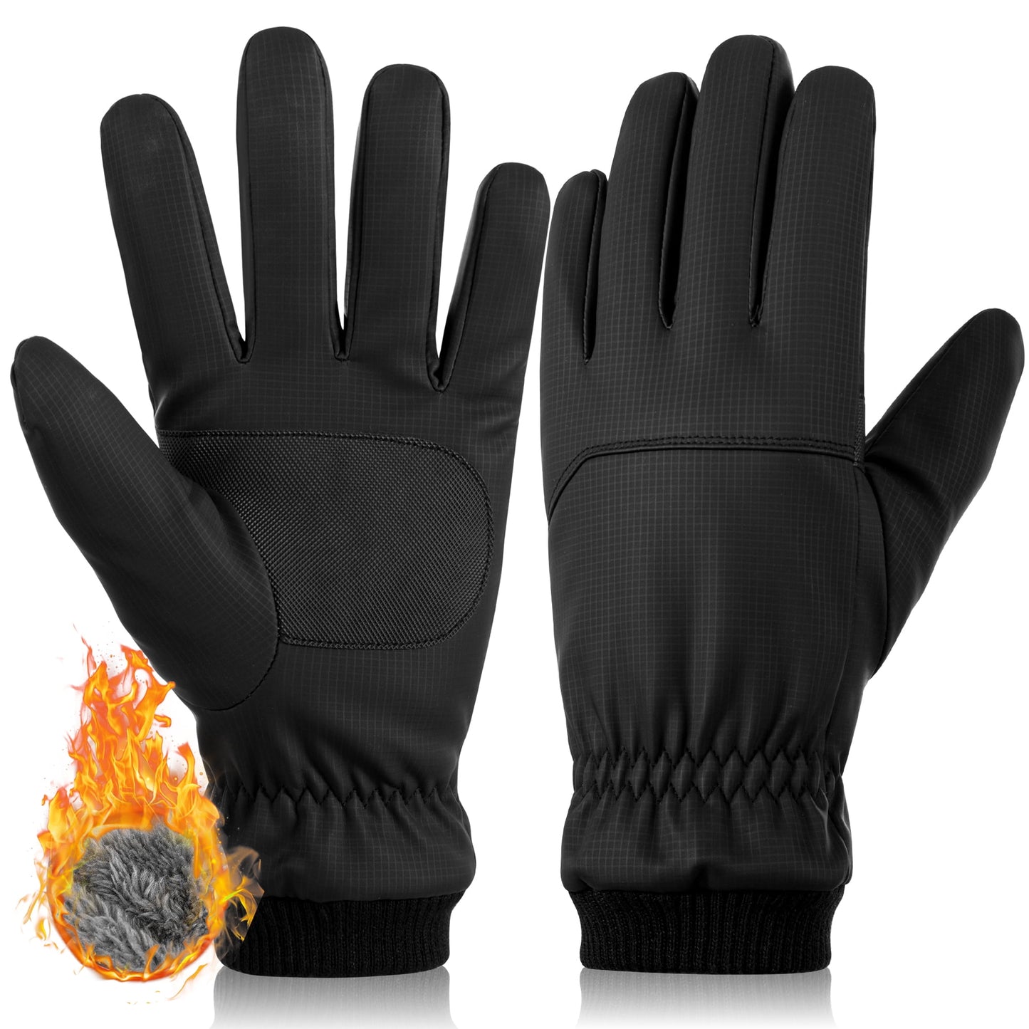 REDESS Men's and Women's Winter Gloves Waterproof Warm Black Gloves for Ski Cycling Driving Biking Running