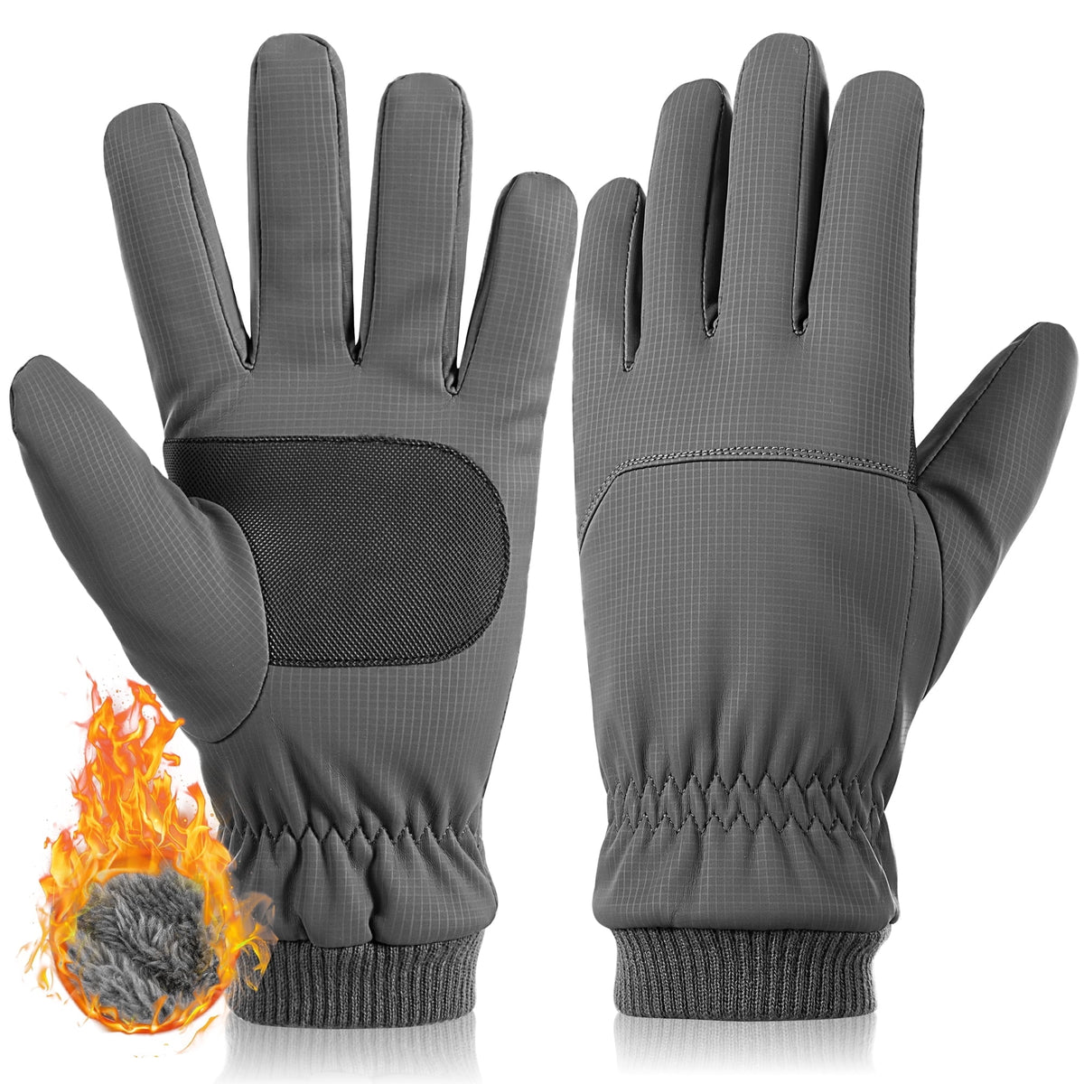 REDESS Men's and Women's Winter Gloves Waterproof Warm for Ski Driving Running Black
