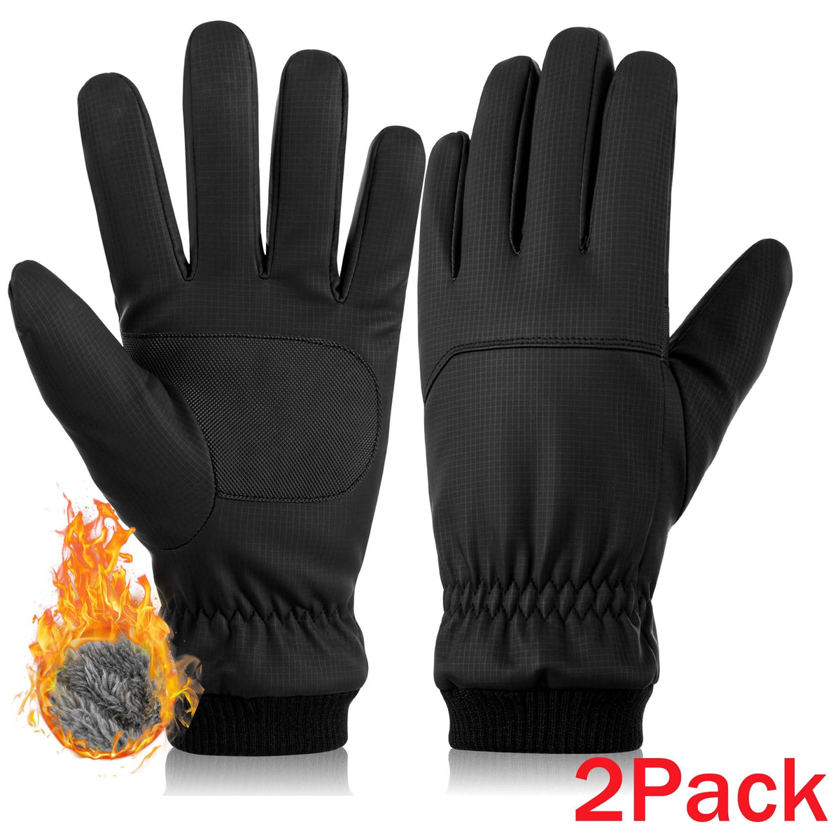 REDESS Men's and Women's Winter Gloves Waterproof Warm for Ski Driving Running Black