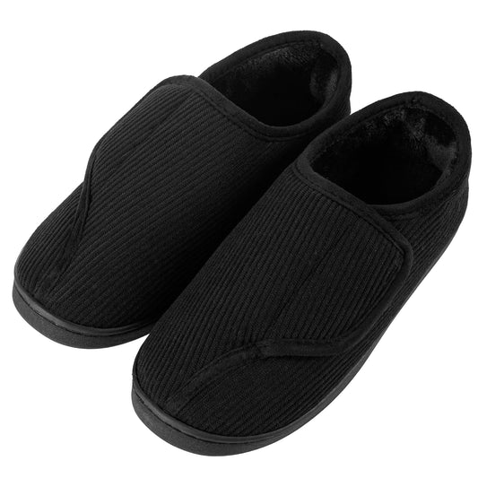 REDESS Mens Closed Toe Closed Heel Slipper, Winter Warm Fleece Lined Indoor Outdoor House Shoes