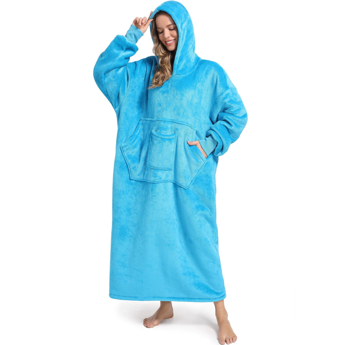 REDESS Oversized Wearable Blanket Hoodie Sweatshirt for Adults Women Men-Dark Grey