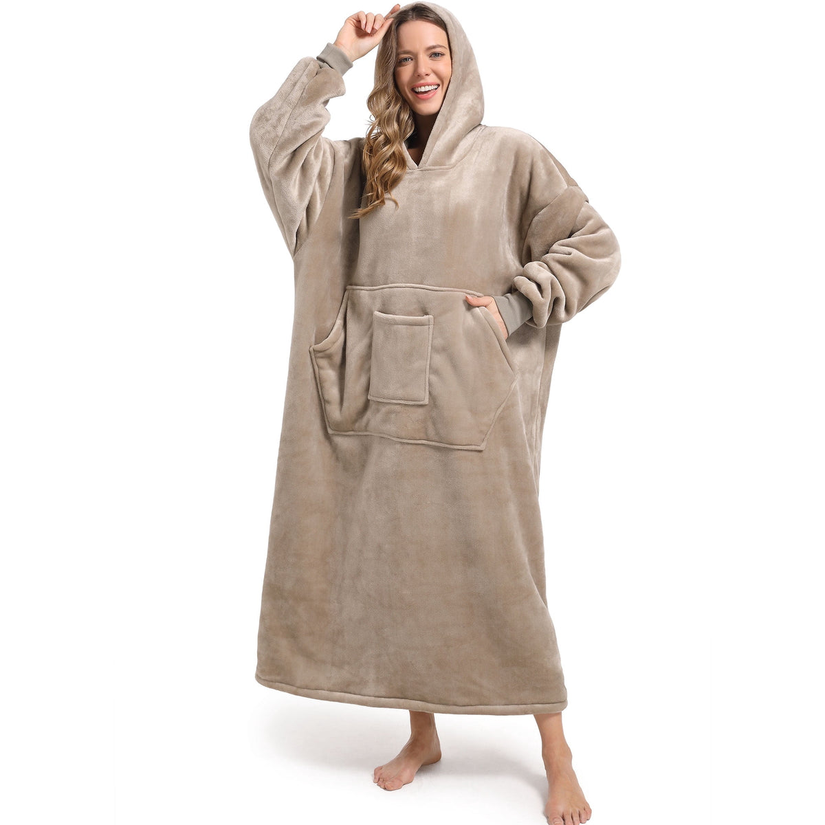 REDESS Oversized Wearable Blanket Hoodie Sweatshirt for Adults Women Men-Dark Grey