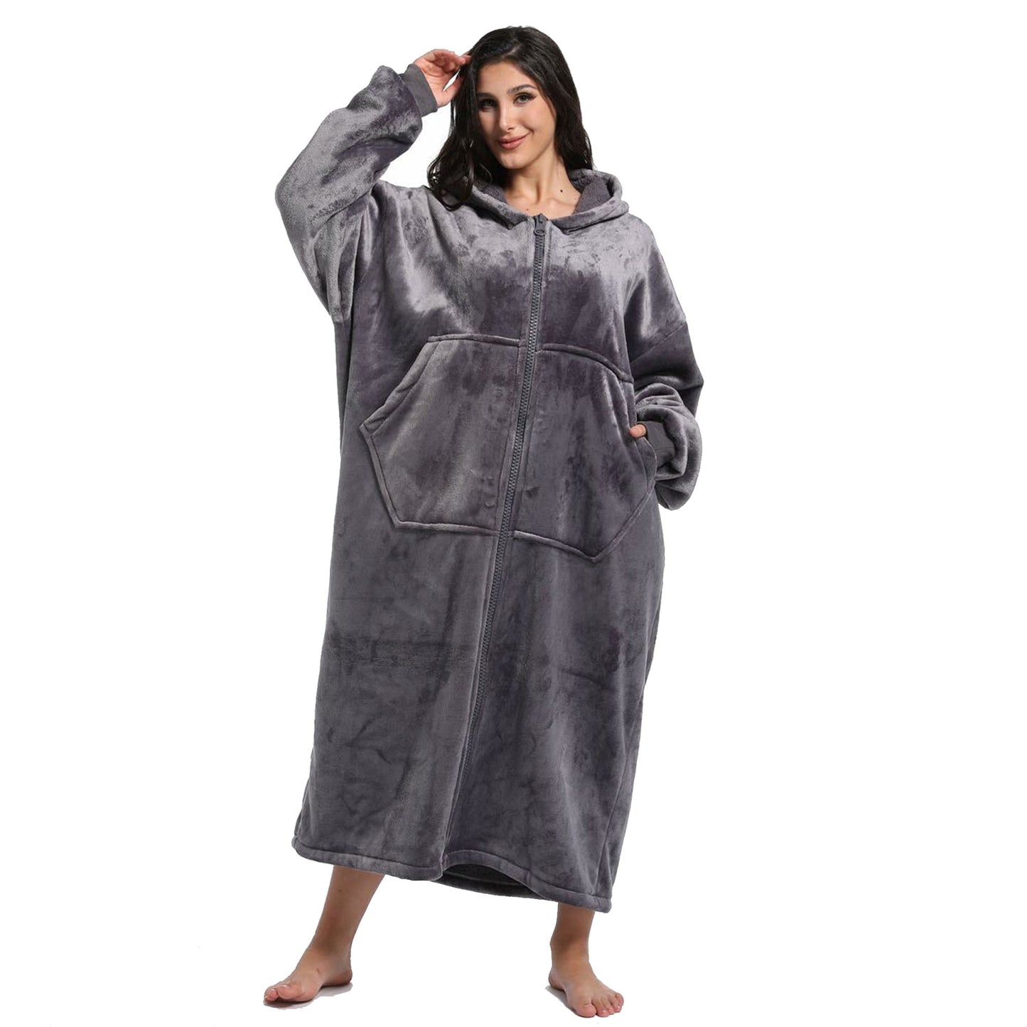 REDESS Oversized Wearable Blanket Hoodie Sweatshirt for Adults Women Men-Dark Grey