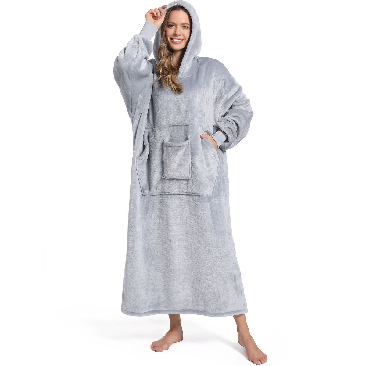 REDESS Oversized Wearable Blanket Hoodie Sweatshirt for Adults Women Men-Dark Grey