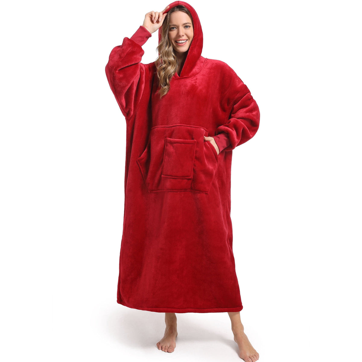 REDESS Oversized Wearable Blanket Hoodie Sweatshirt for Adults Women Men-Dark Grey